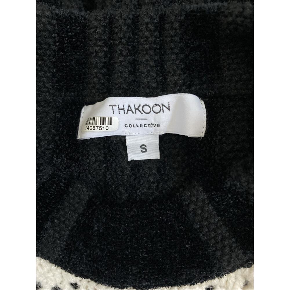 Thakoon Collective Crochet Sleeveless Sweater Top Knit Black Cream Velve… - Picture 5 of 10
